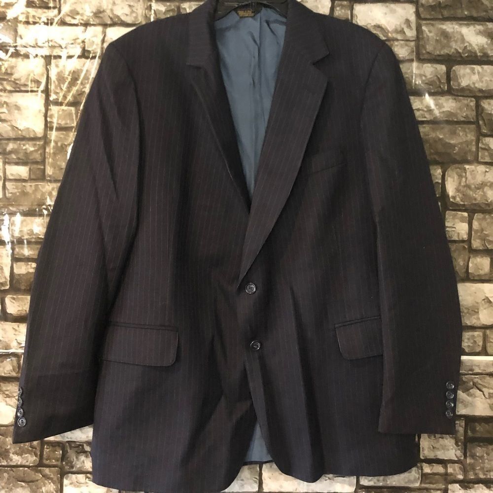 Men’s Two Piece Suit Royal Blue With White Pin Stripes